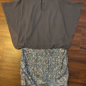 Grey Sparkly Mini Dress